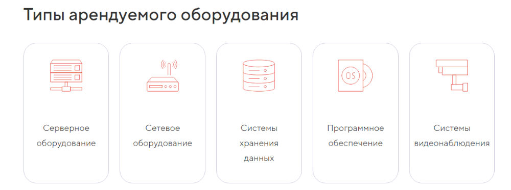 типы арендуемого оборудования для HaaS на MerliOnCloud