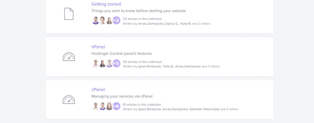 Список руководств на Hostinger.com